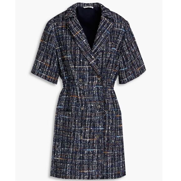 Sandro Paris Alizou double-breasted bouclé-tweed mini dress - Picture 11 of 11